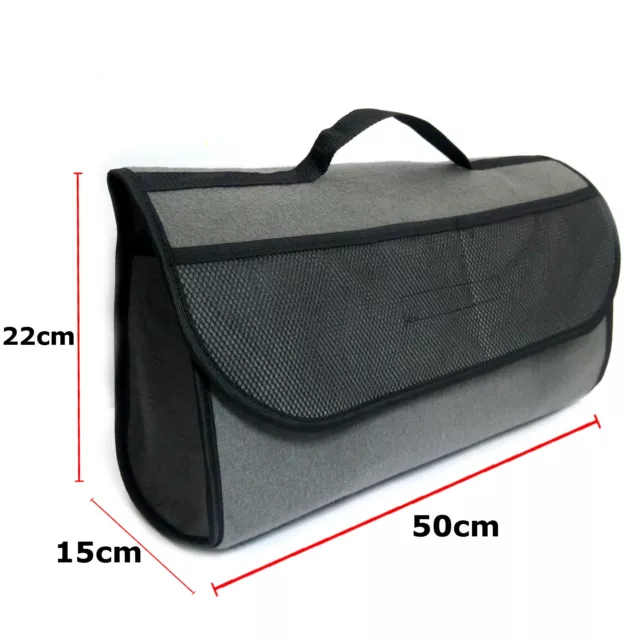 Coche Grande Furgoneta Alfombra Bota de Almacenamiento Bolsa Organizadora Herramientas Desglose Viaje Ordenado Gris