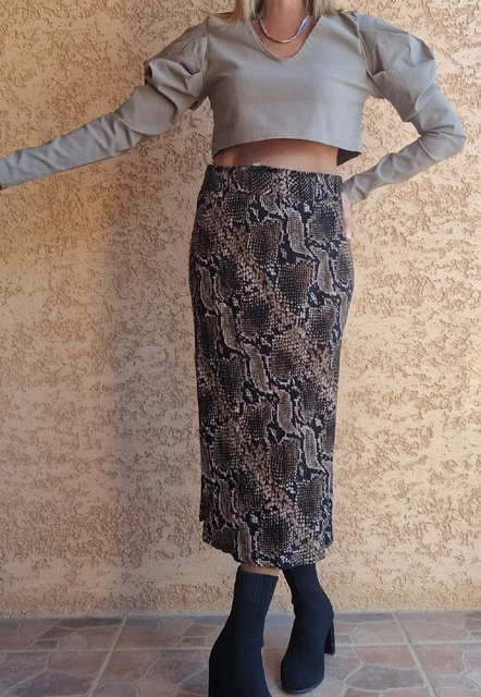 Python Zara Robe Serpent Jean Skinny Femme Taille Haute Stretch