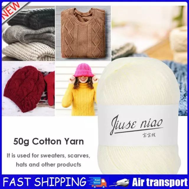 50g/roll 6-strand Cotton Yarn for Crochet Knitting DIY Thread Material (01) AU