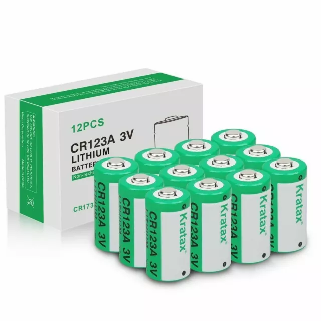 CR123A 3V Lithium Batterien 12er Pack CR123A Akku 1500mAh Nicht wiederaufladbar