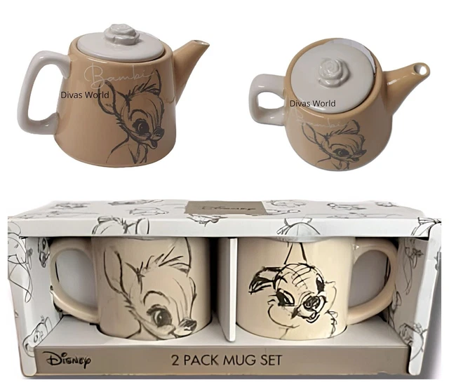 DISNEY BAMBI THUMPER Set Of 2 Mugs/ Tea Pot /Cup And Saucer Gift Set