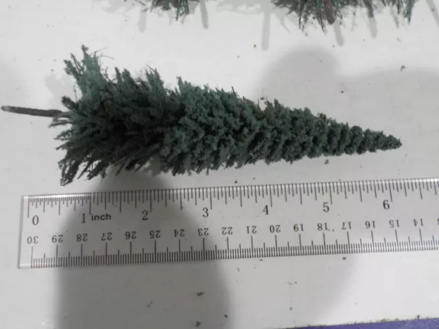 Lot of 6 (ea)-   6"-7" Blue spruce-  HO, S, O, On3, On30 scenery