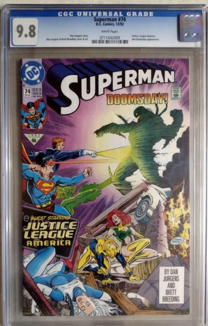 Superman 74 Graded CGC 9.8 1st Print Doomsday Death DC Comics 1992