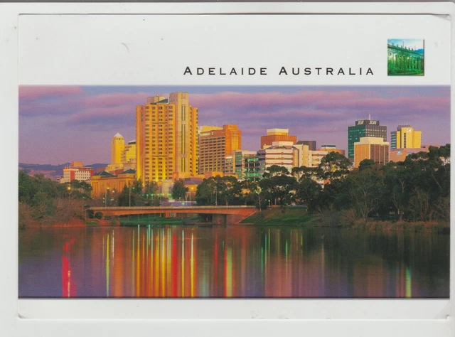 Torrens & City Skyline Reflections Adelaide S.a Parish 170Mm X 120Mm Postcard