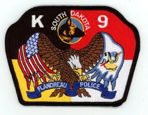 Bonito Parche En El Hombro Del Sheriff Policía De Sur Dakota Sd Flandreau K-9 Policía