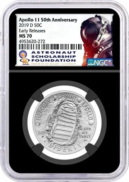 2019 D 50C Apollo 11 50th Anniversary Half Dollar NGC MS70 Early Releases
