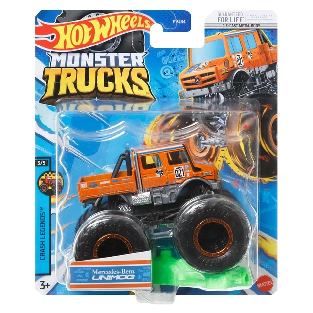 HOT WHEELS MONSTER Trucks MercedesBenz Unimog Crash Legends 3/5 New in