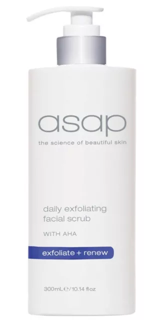 ASAP Daily Exfoliating Facial Scrub 300ml w Glycolic Acid AHAs Free sample