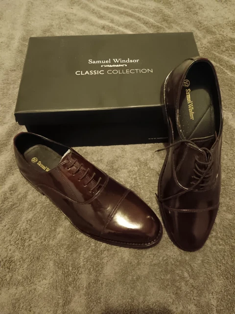 SAMUEL WINDSOR CLASSIC Kempton Handmade Men s Shoes Size 9 1 2 Brown Oxblood 16.01 PicClick UK