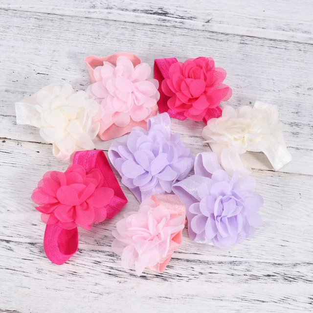 4 paia fasce in chiffon fiori bambina bambini scalzi