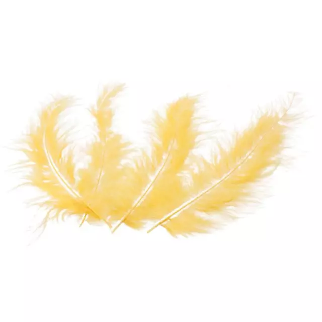 200Pcs 4-6 Inches Feather Yellow Ostrich Feathers Feathers  for Crafts