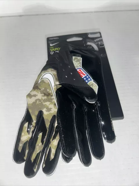 Nike Football Vapor Jet NFL Salute to Service Football Gloves -Camo- Men's Small