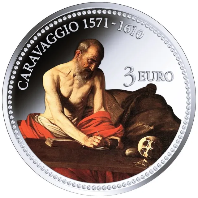 Malta 3 Euro 2022 BU - Caravaggio - Schrift des Heiligen Hieronymus - 2022 Color