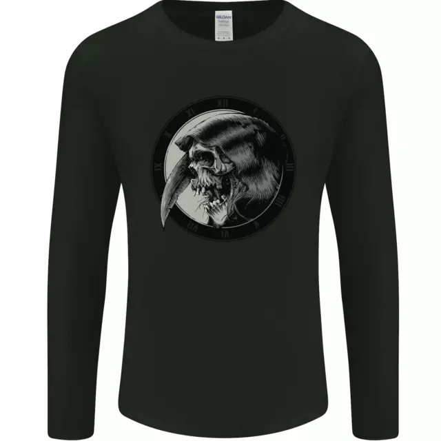 Grim Reaper Orologio Teschio Biker Gotico Demone Da Uomo Maniche Lunghe