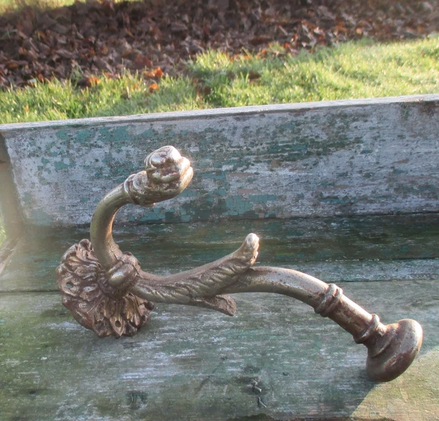 Antique Art Brass Hook Hat Holder Architectural Dog Hanger Decorative Ornate