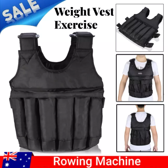 50kg Weighted Vest Adjustable Loading Weight Jacket Exercise Training Fitness AU