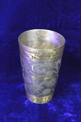 Brass Lassi Glass Antique Old Vintage Rare Home Decor Collectible PS-1