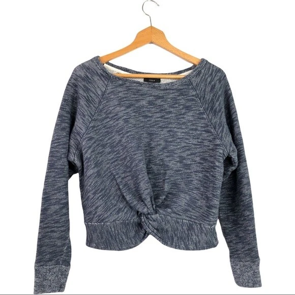 J. Crew - Marled Navy Front Twist Knit Sweater - S/M