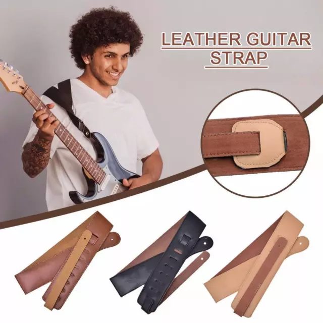 Soft Leather Thick Guitar Strap Belt for Electric Acoustic Adjustable