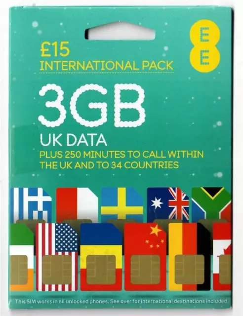 Payg Ee £15 International Pack Sim Card