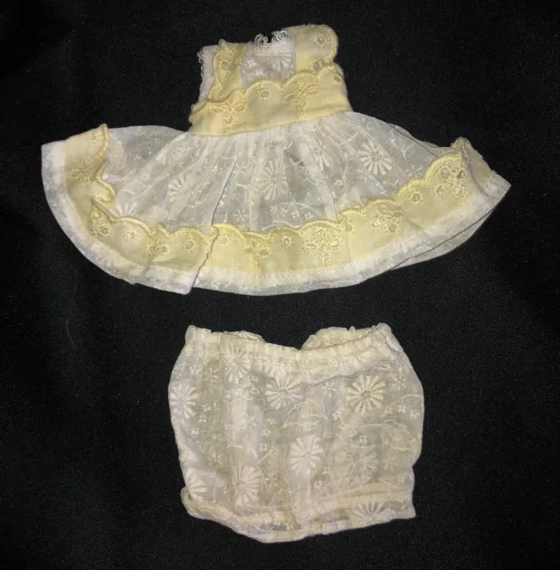 VINTAGE Early 1950s VOGUE Ginny Dress & Panties Cream Colored And Yellow Eyelet