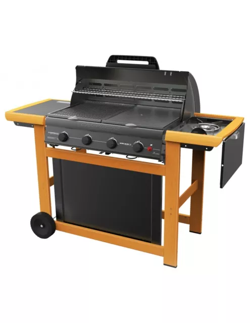 Barbecue a Gas BBQ in Ghisa da Giardino con Coperchio Campingaz Adelaide 4 Wood