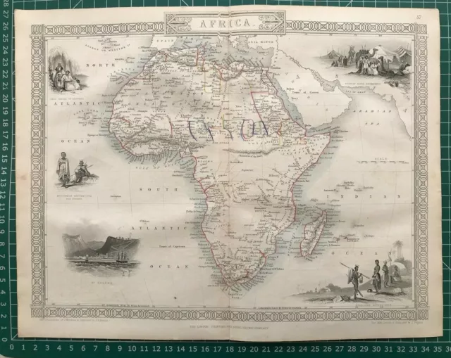 1851 Antique Map; Africa - John Tallis / Rapkin