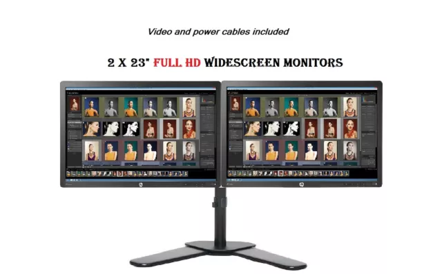 Cheap Gaming Dual Monitor 2 x23" WideScreen LED 1080p COMPUTER PC LAPTOP VGA DVI