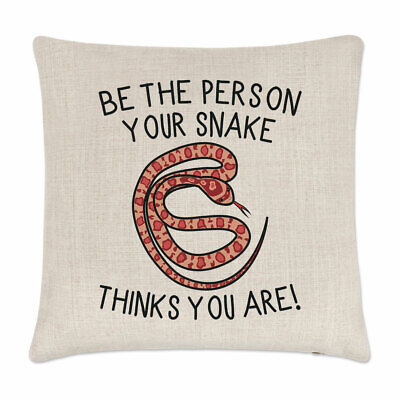 Be The Person Your Snake Thinks You Are Cushion Cover Pillow Crazy Lady Funny