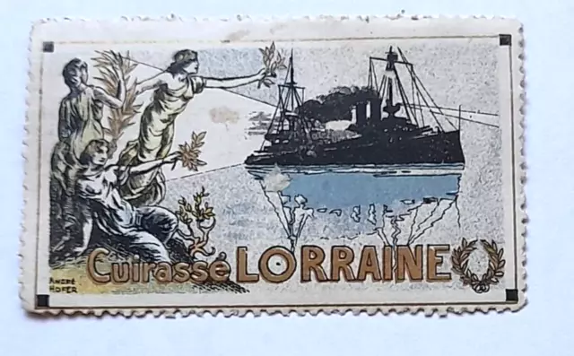 Rare timbre de Guerre - 1914-18 - Cuirassé LORRAINE