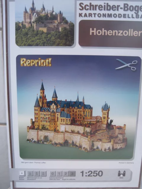 Burg Hohenzollern Schloss Schreiber-Bogen Kartonbausatz *NEU* Bastelbogen