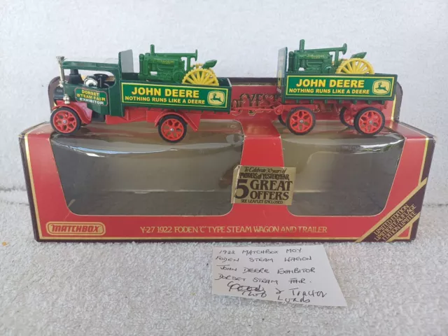 Matchbox Yesteryear Code 3 Great Dorset Steam Fair Foden Steam Wagon John Deere