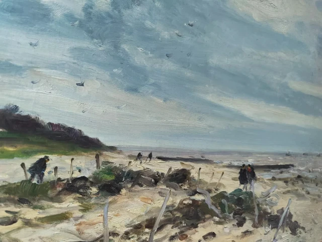 Tableau Peinture à L'huile Bord De Mer Normandie - Style Impressionniste Cordier 2006