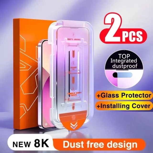 2x iPhone AntiSpy 8k Oleophobic Coating Dust Free Installation Screen Protector