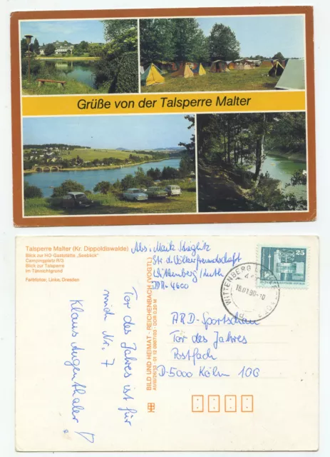 23485 - dam Malter - postcard, run Wittenberg 16.1.1990