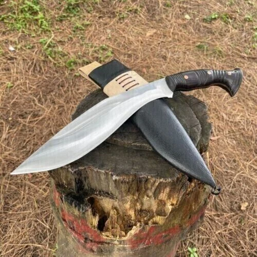 Couteau Gurkha Kukri à lame en acier au carbone fait à la main - Couteau de...
