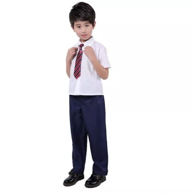 Bambini Abiti Abbigliamento Formale Camicia Pantaloni Cravatta Set Sposa Festa