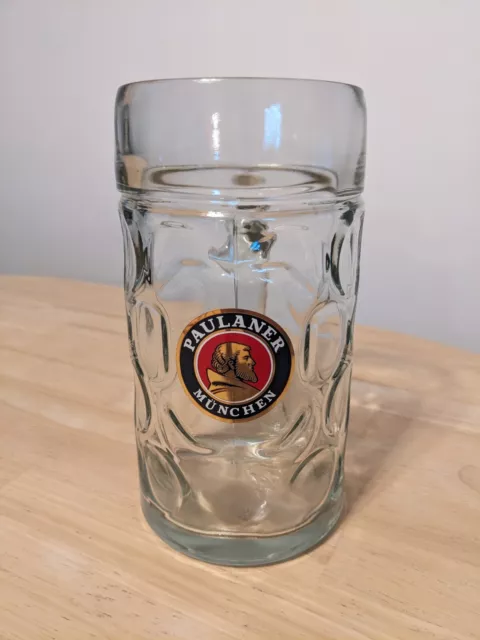 Paulaner Munchen Munich 1 Litre Oktoberfest Glass Beer Stein Mug