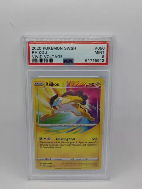 Raikou - Amazing Rare #050 - 2020 Pokemon Vivid Voltage 050/185 - PSA 9 MINT