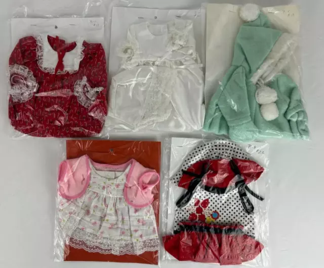 American Girl Bitty 15" Baby Doll, Quality Homemade, Lot of 5 Outfits