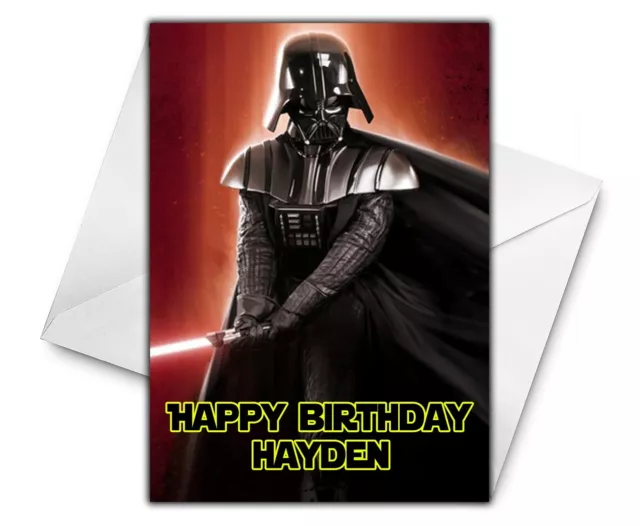 DARTH VADER Personalised Birthday Card - Star Wars Greetings Card - Darth Vader