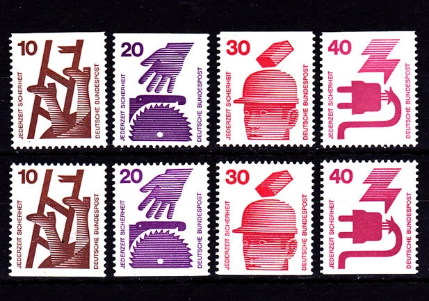 BUND 1974 Heftchenmarken „Unfallverhütung“  postfrisch  TOP