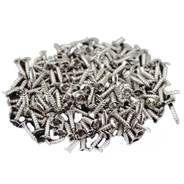 100Pcs Gitarren Schlagbrett Schrauben für  Strat / Tele E-Gitarre Bass Silb5790