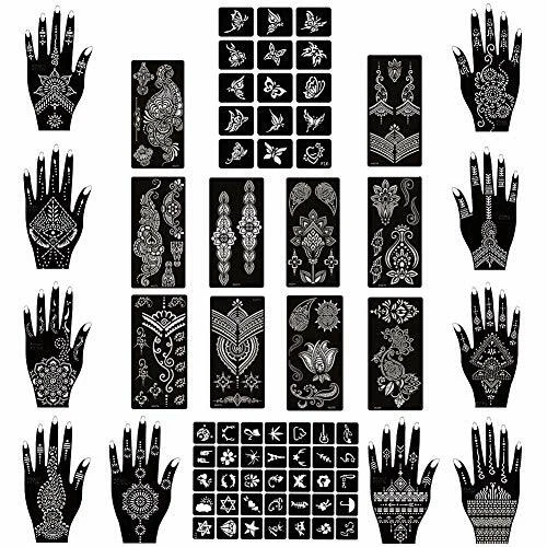 22 REUSABLE TEMPORARY Tools India Henna Template Hand Body Art Tattoo