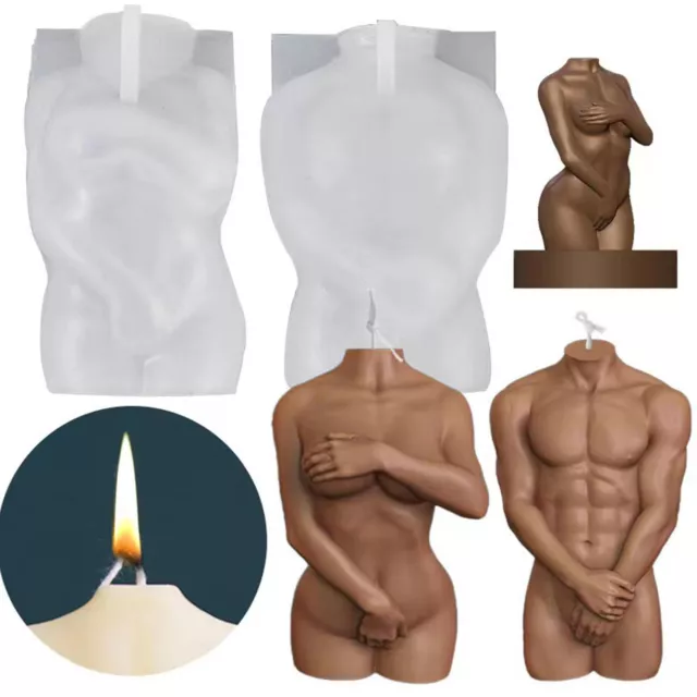 3D Body Art Candle Molds Funny Silicone Mold Christmas  Resin Making Tool Moulds
