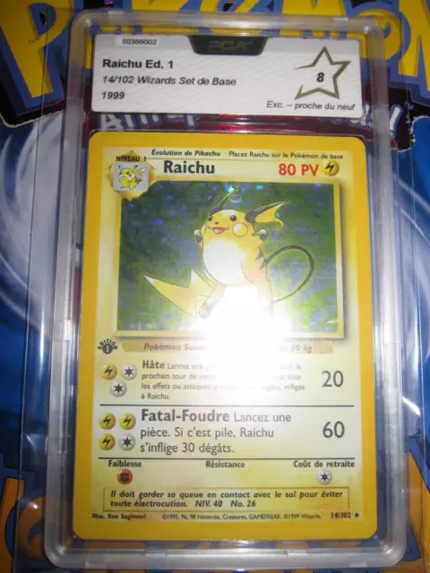 Pokemon Psa/Pca 8 (◕‿◕✿) Raichu 14/102 Set De Base Edition 1 Francais
