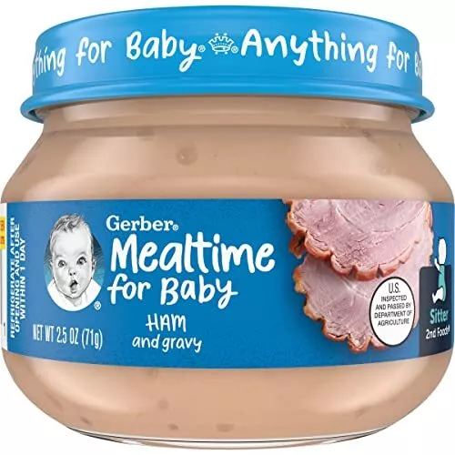 Gerber Mealtime for Baby 2nd Foods Ham & Gravy Pureed 2.5-Ounce Pack of 40 Jars
