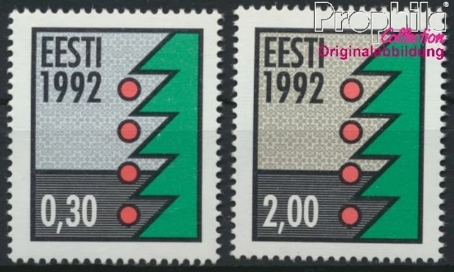 Briefmarken Estland 1992 Mi 195y-196y (kompl.Ausg.) floureszierendes Papie(88439