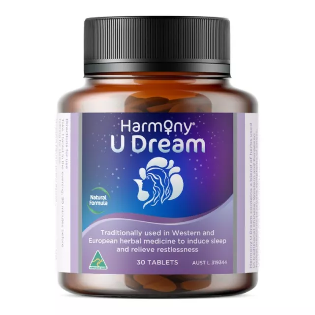 Harmony U Dream 30 Tablets Herbal Formula to Induce Sleep & Relieve Restlessness