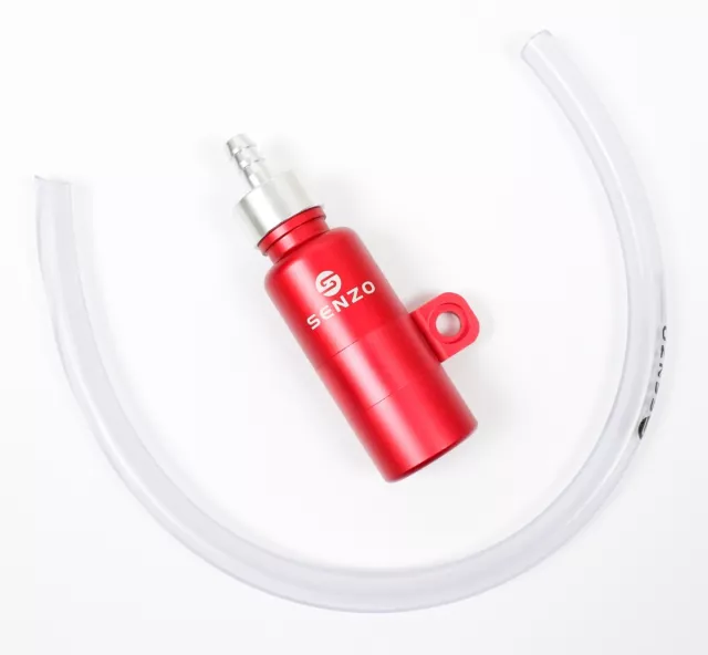 Senzo Red Aluminium Overflow / Recovery Bottle for Kart Radiators | Rotax X30